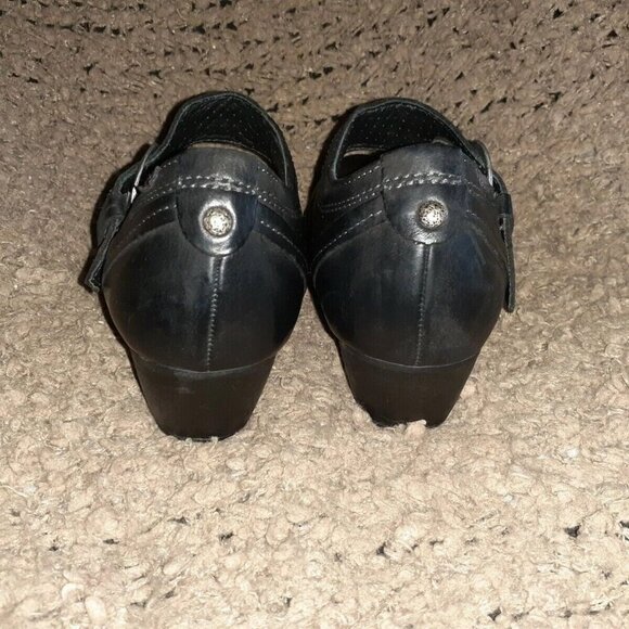 MEPHISTO-Air Relax-Black Leather Mary Janes-Buckle-Size 6.5-Excellent - Picture 2 of 4